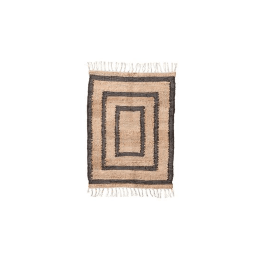 Zoco Home Cotton Jute Rug | Natural/Black 90x60cm