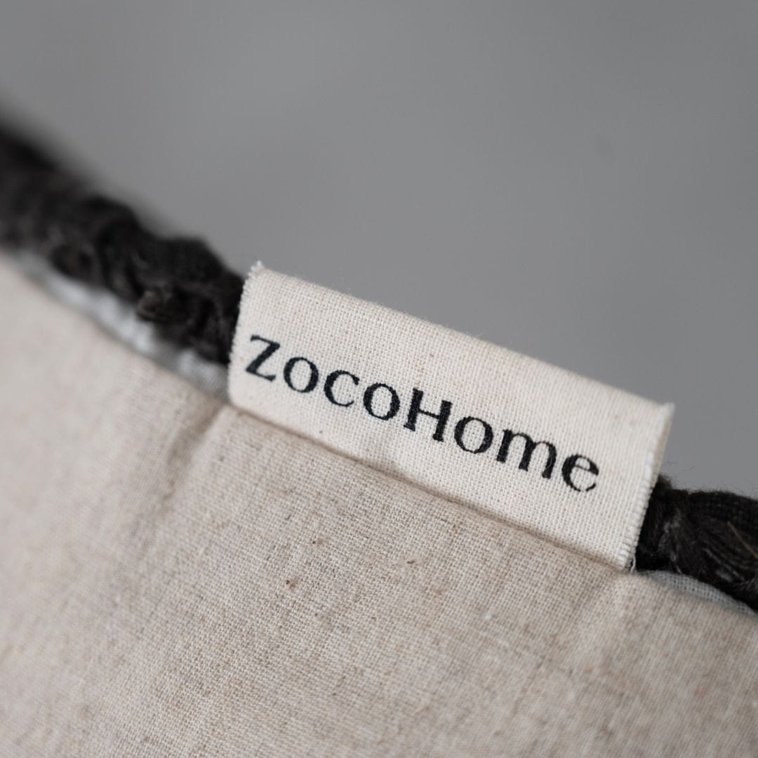 Zoco Home Cotton Macrame Fancy Cushion Cover  | Charcoal 50x50cm