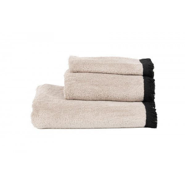 Zoco Home Textile Cotton Towel | Black Fringes | Linen Sand 50x100cm