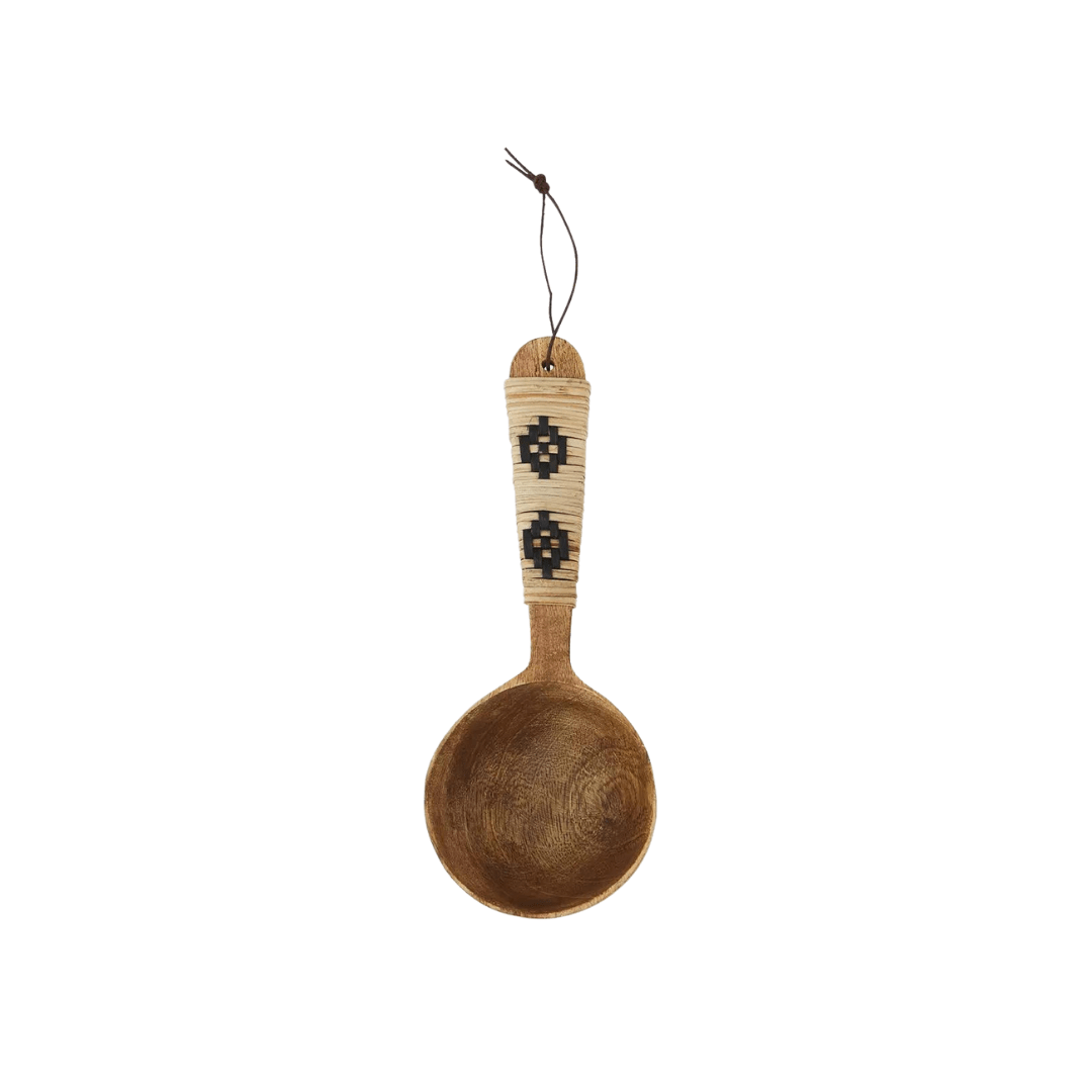 Zoco Home Ethnic Mango Spoon | Natural/Black 18cm