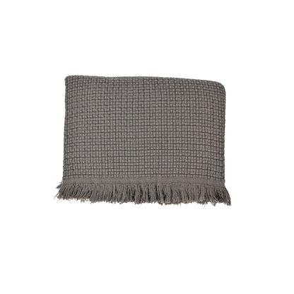 Zoco Home Bedspread Fouta Throw | Dark Grey 200x140cm
