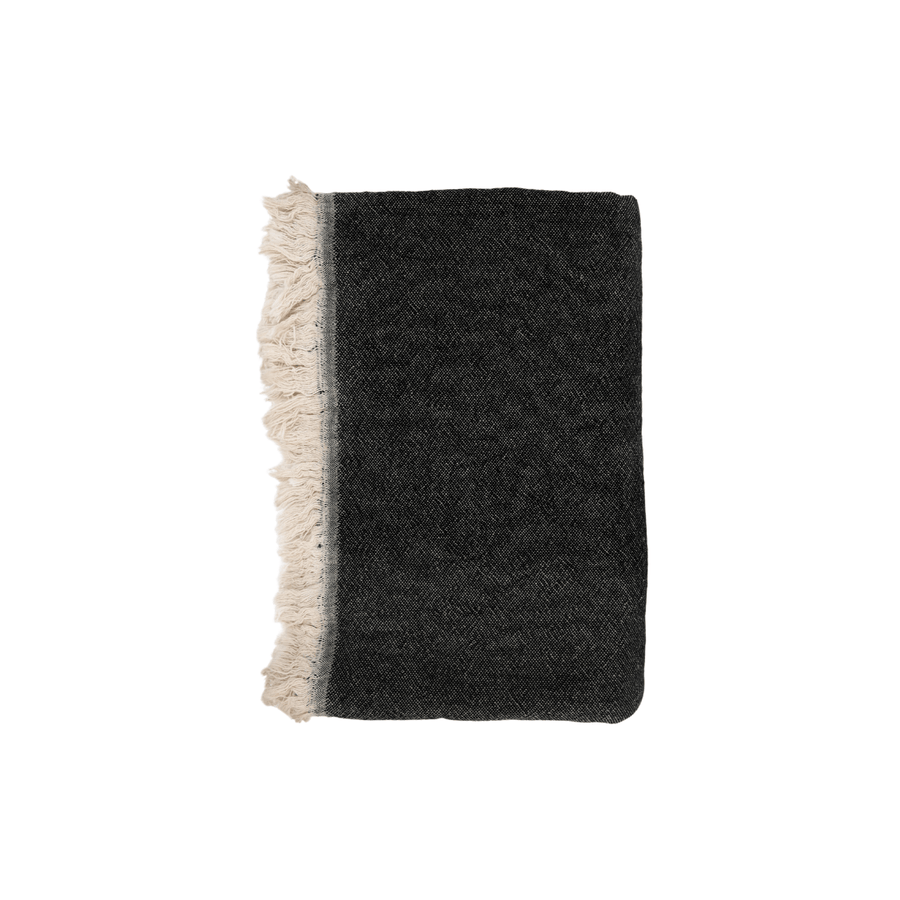 Zoco Home Fouta Throw | Double-Sided | Black 135x185cm