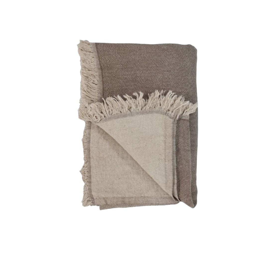 Zoco Home Towels Fouta Throw | Double-Sided | Brown 135x185cm