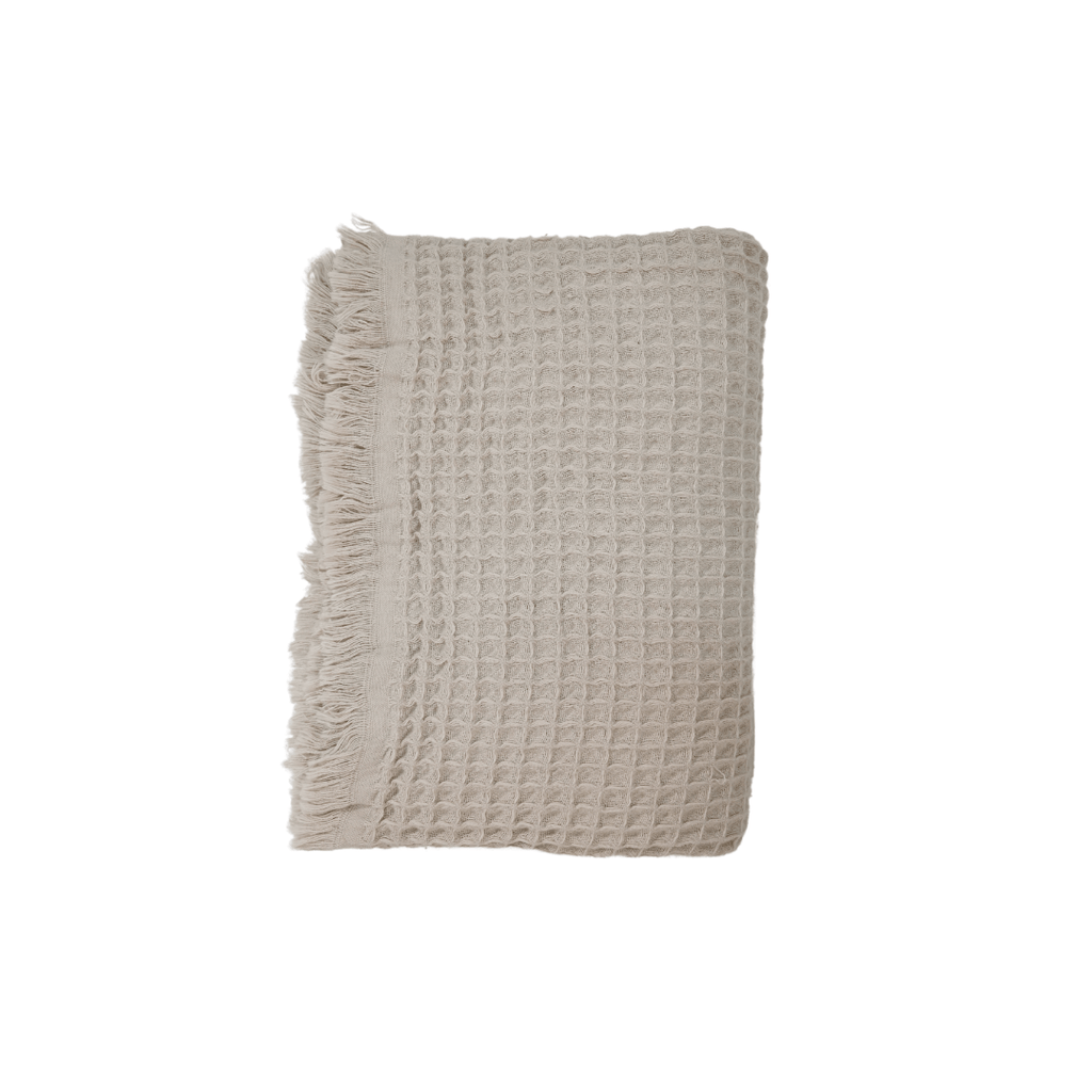 Fouta Waffle Throw Cream 120x180cm Zoco Home