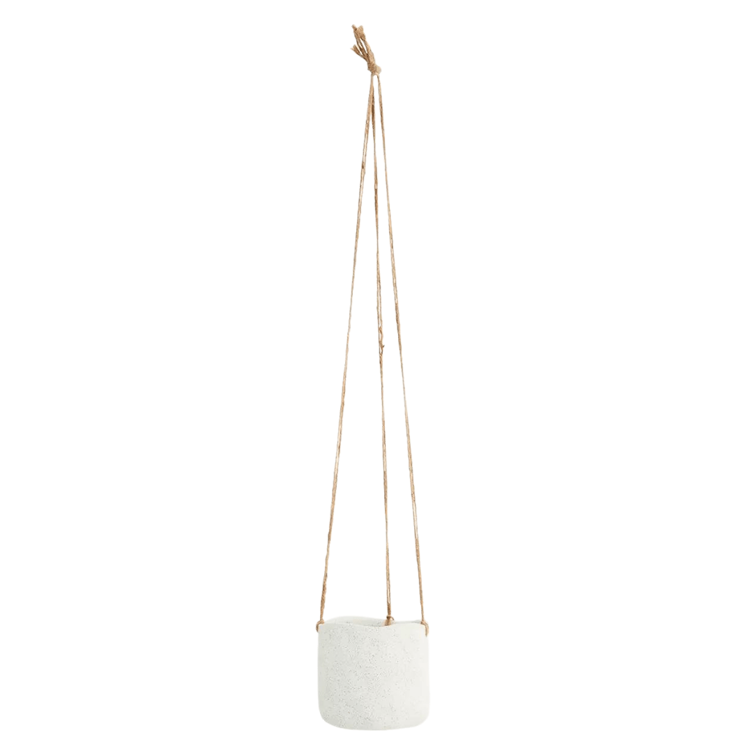 Zoco Home Hanging Stoneware Pot | White 13x13cm