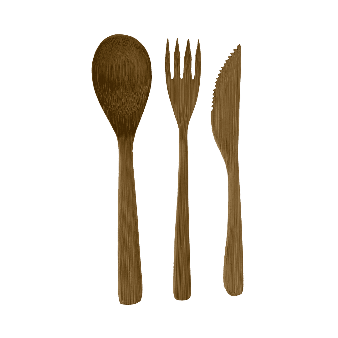 Bamboo Cutlery set with jute bag - Zoco Home 