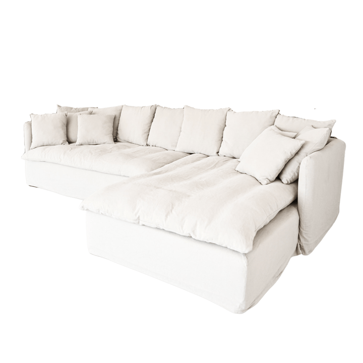 Zoco Home Furniture Ibiza Linen Chaise Lounge Sofa | 350x200x78cm