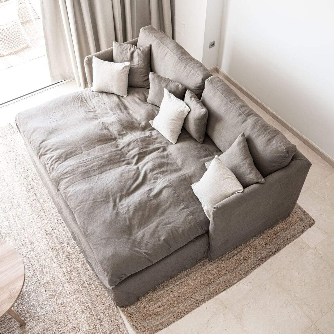 Zoco Home Furniture Ibiza Linen Lounge Sofa | 240x190x78cm