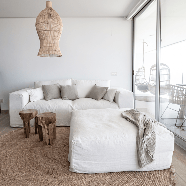 Zoco Home Furniture Ibiza Linen Pouf
