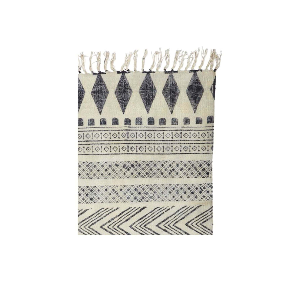 Zoco Home Rugs Indian Patterned Rug | Grey/Black | 90x200cm