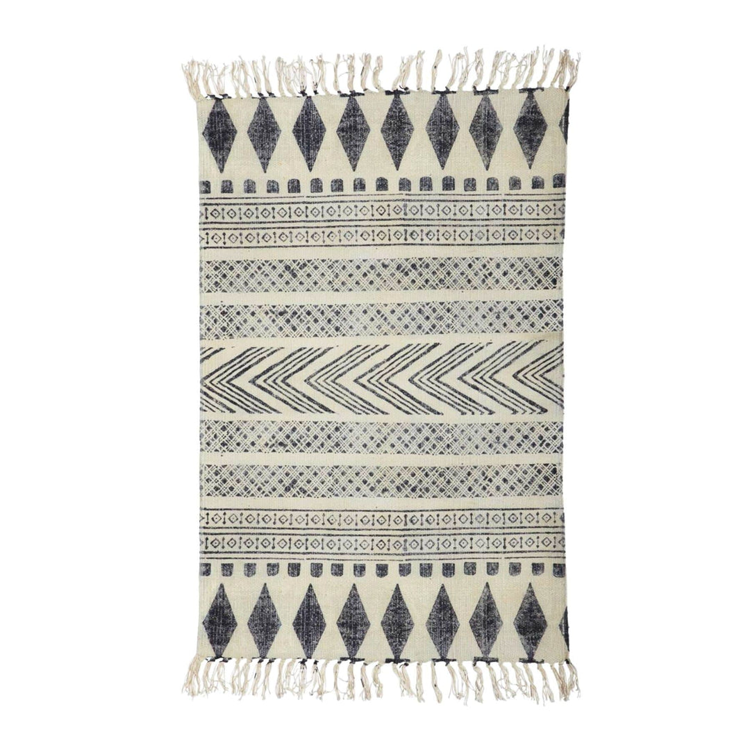 Zoco Home Rugs Indian Patterned Rug | Grey/Black | 90x200cm
