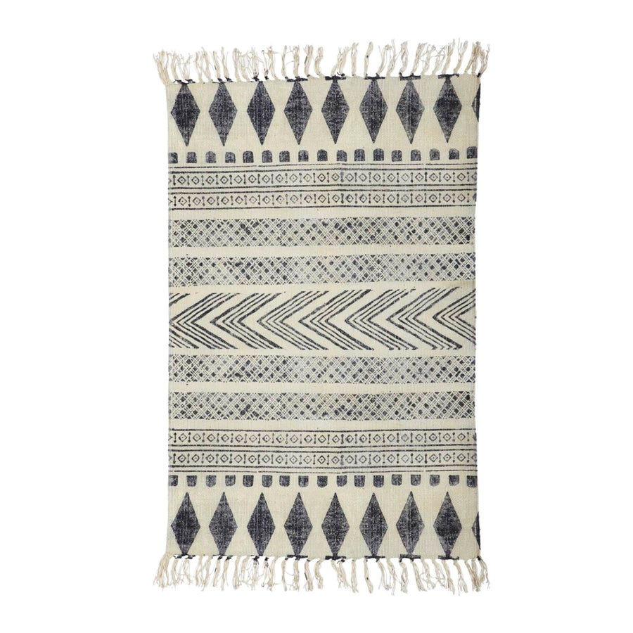 Zoco Home Rugs Indian Patterned Rug | Grey/Black | 90x200cm