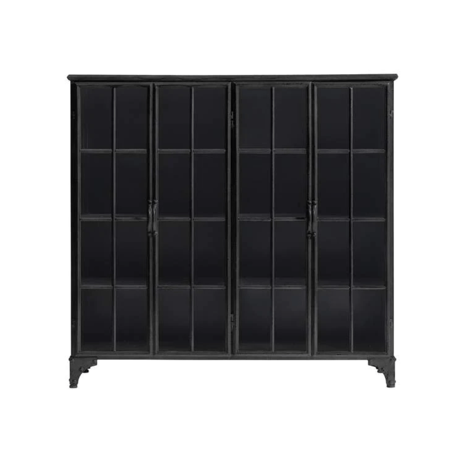 Zoco Home Furniture Iron Cabinet | Black 120x32x114cm