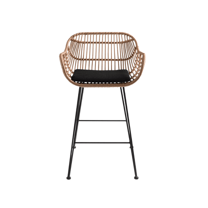 Zoco Home Jaipur Bar Stool w/armrests | Black 58x56x95cm