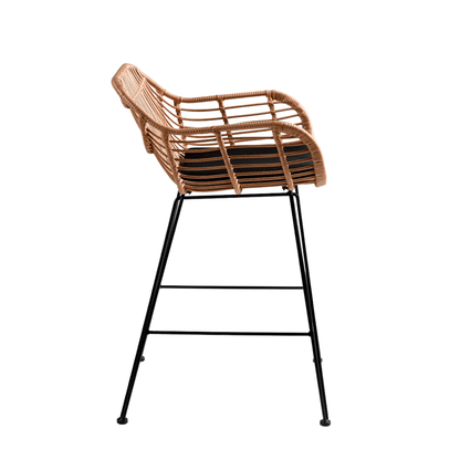 Zoco Home Jaipur Bar Stool w/armrests | Black 58x56x95cm