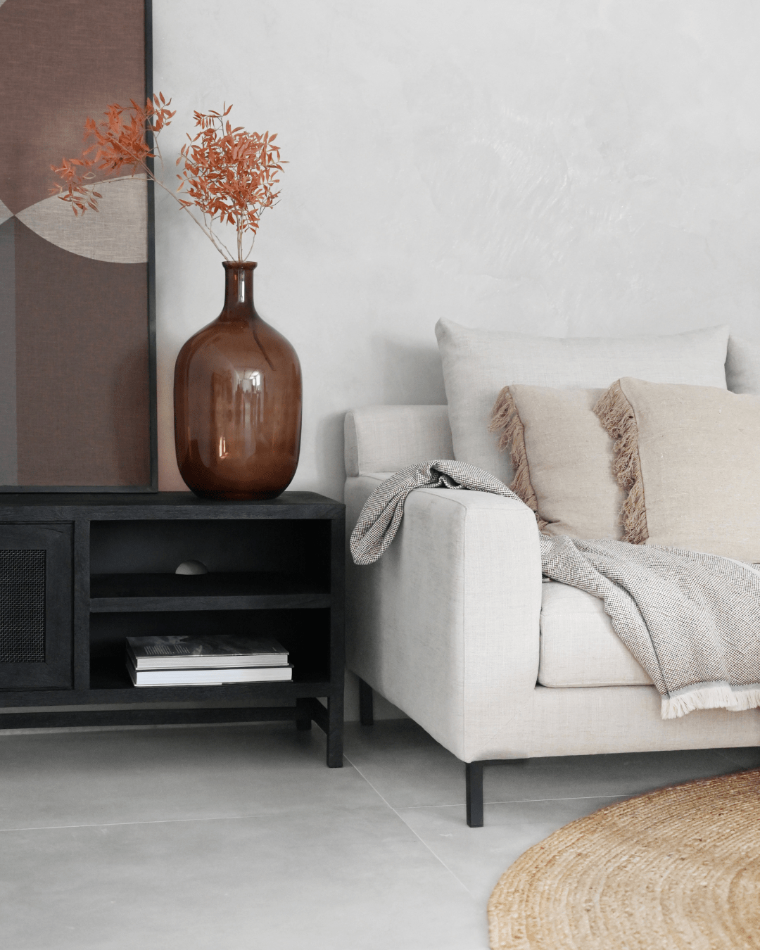 Zoco Home TV Cabinete Jambi TV Cabinet | Black 130x40x55cm