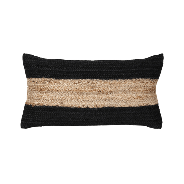 Zoco Home Jute Pillow | Black/Natural 60x30cm