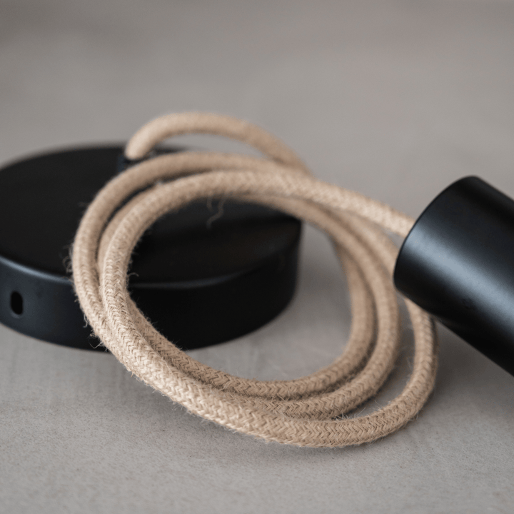 Zoco Home Jute Textile Pendant Cable | Natural/Black 1m
