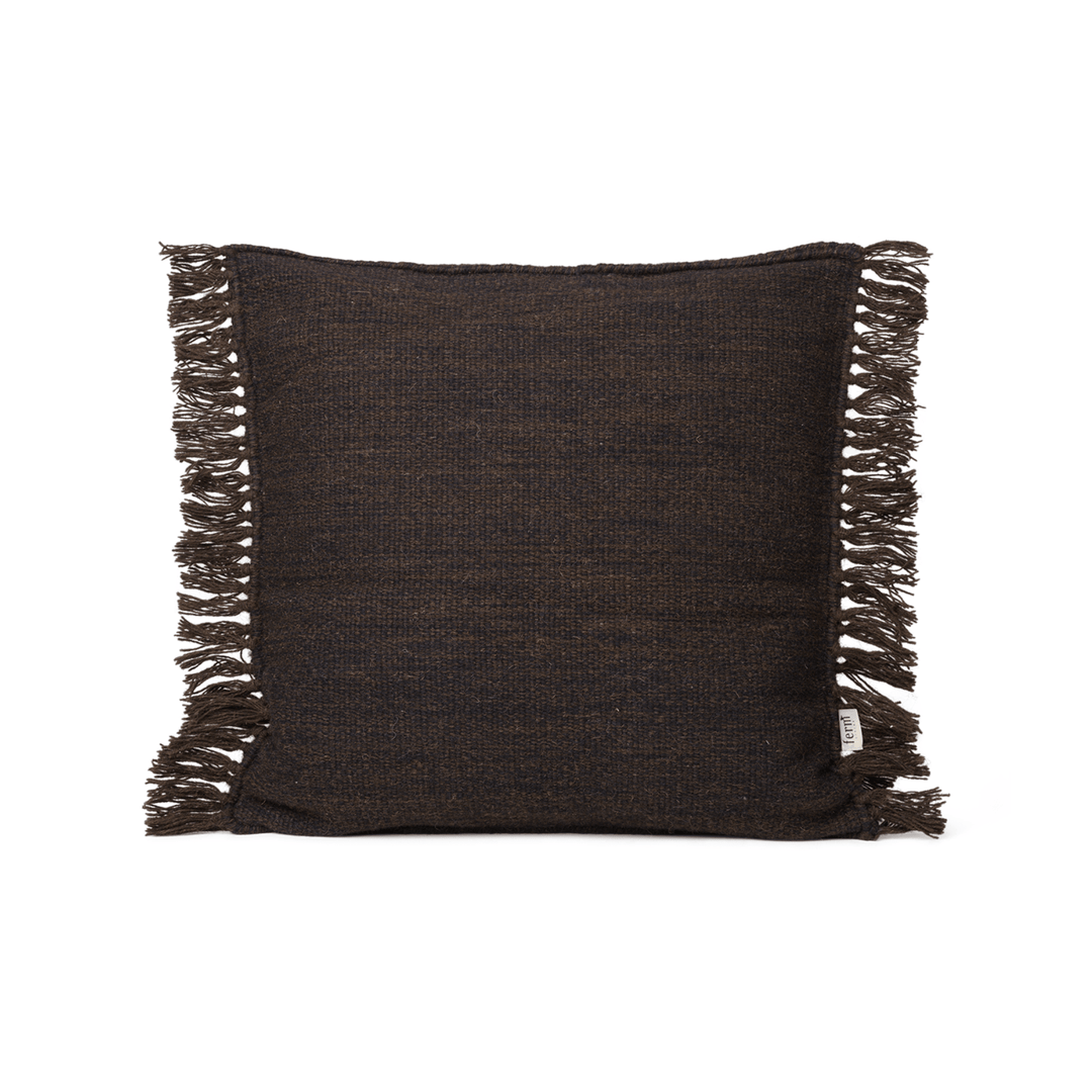 Zoco Home Home accessories Kelim cushion w/ fringes | Dark Brown 50x50cm