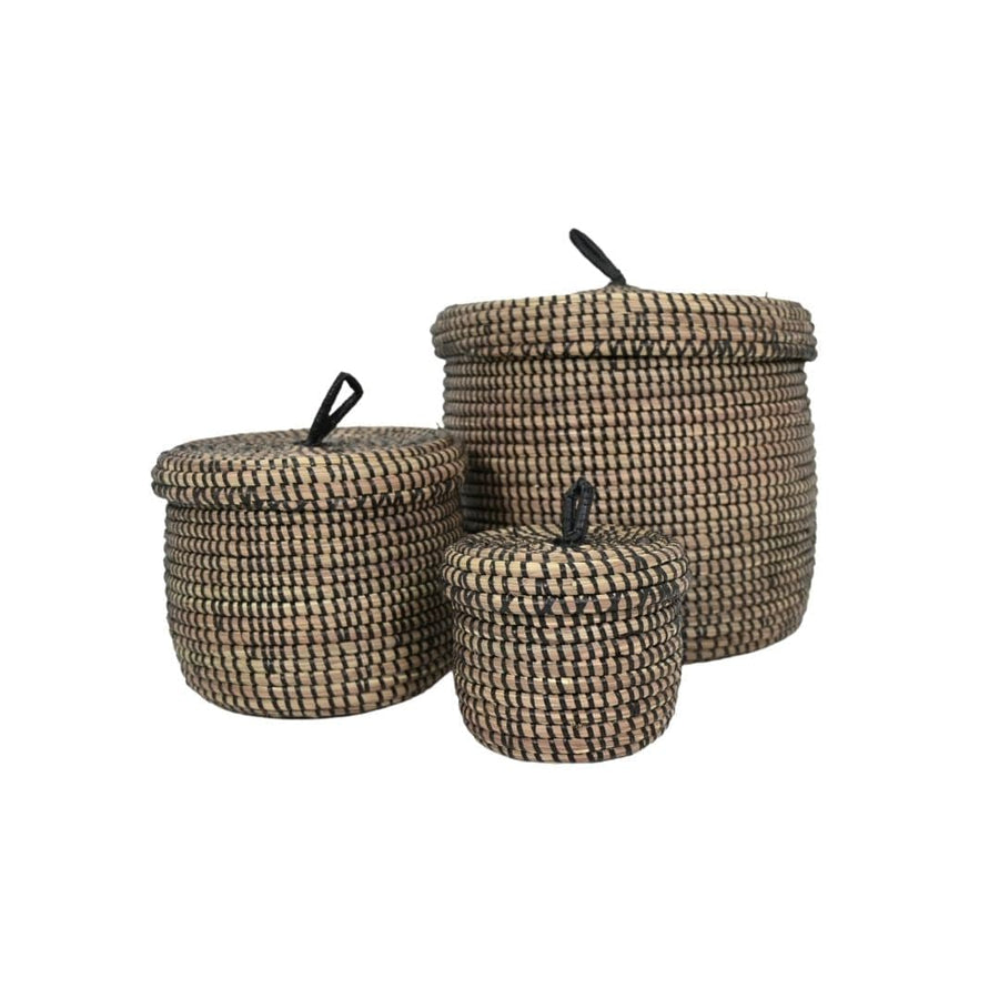 Zoco Home Kindia Basket Set of 3 | Natural/Black