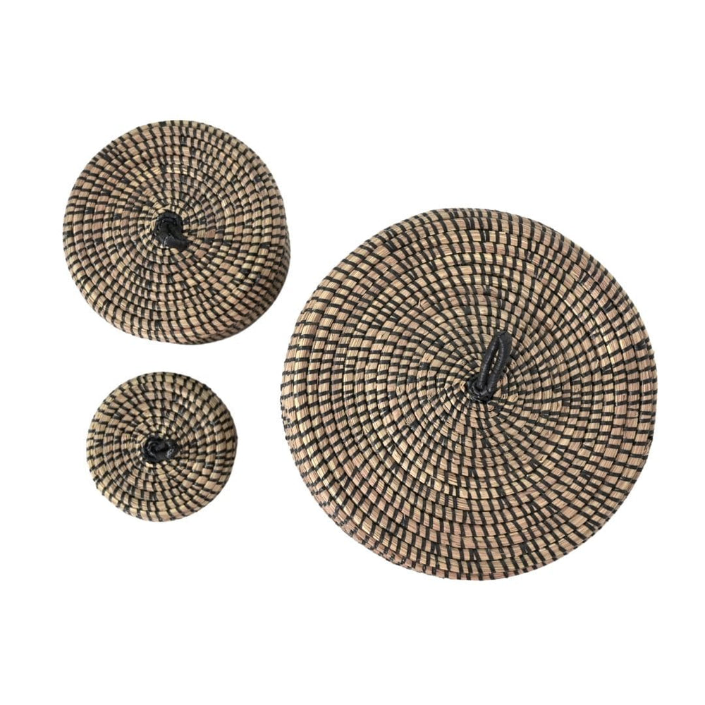 Zoco Home Kindia Basket Set of 3 | Natural/Black