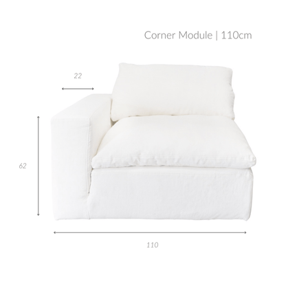 Zoco Home Lagoon Linen Corner Module | 110cm