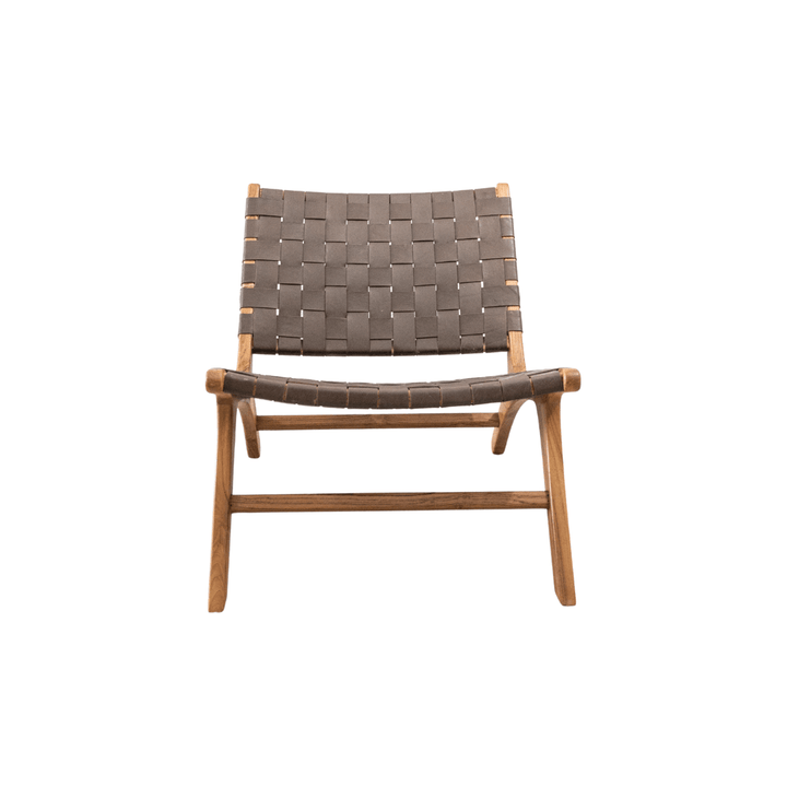Zoco Home Lounge Chair Leather belt lounge chair | Brown