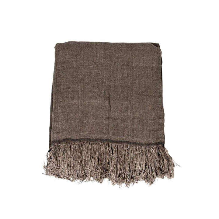 Zoco Home Textiles Linen Bedspread | Dark Brown 270x270cm