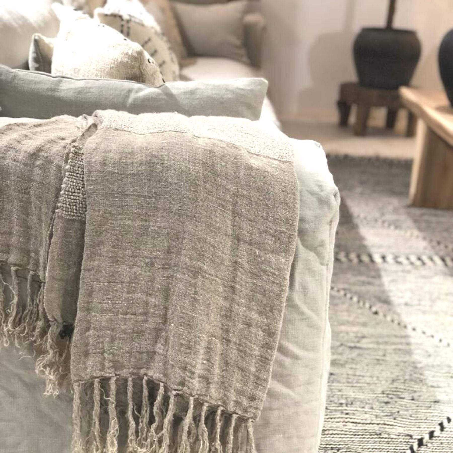 Zoco Home Linnen sprei | Naturel 170 x 130 cm