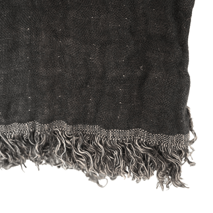 Zoco Home Textiles Linen Bedspread | Natural/Black | 135x200cm
