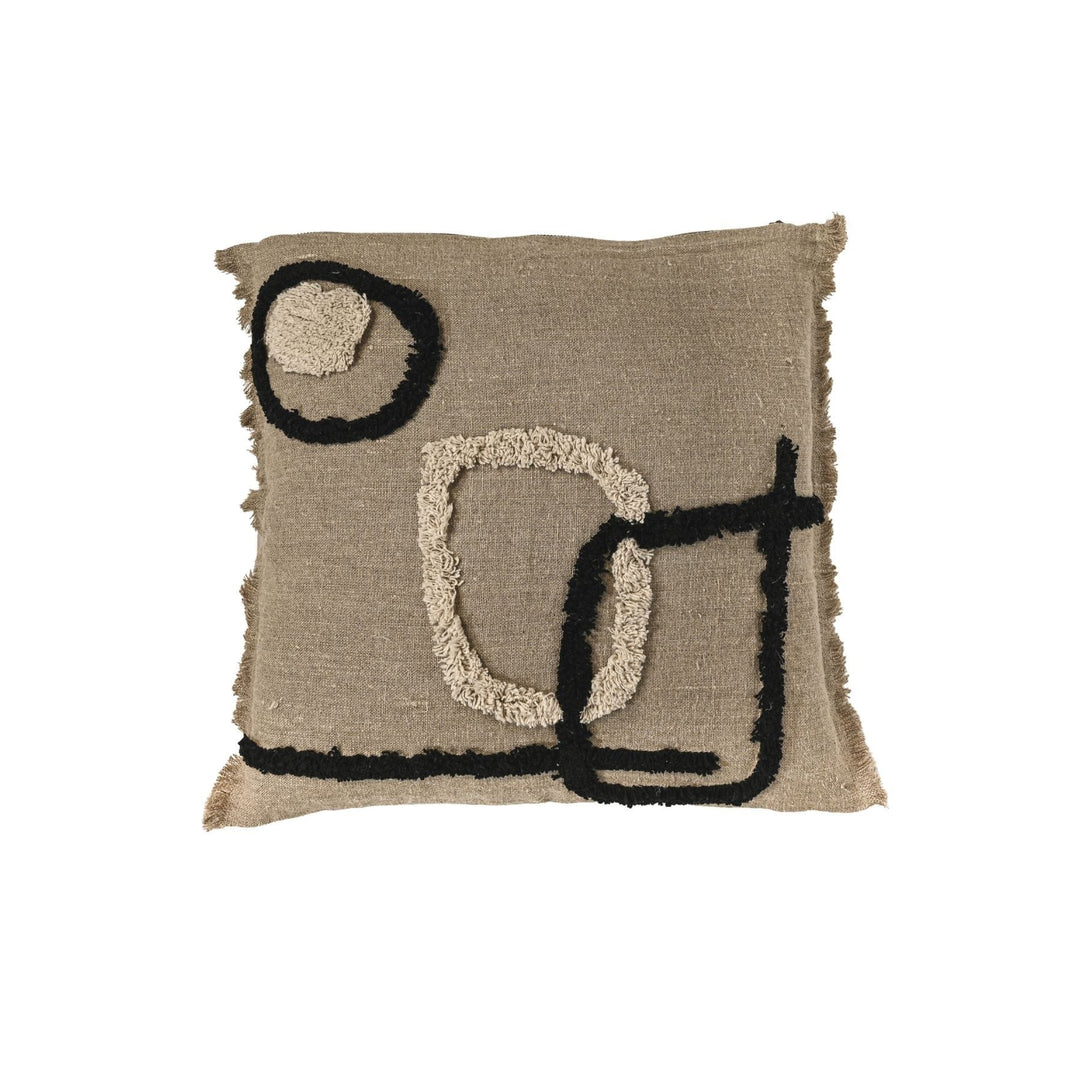 Tizza Linen Cushion Cover  Black 45x45 cm – Zoco Home