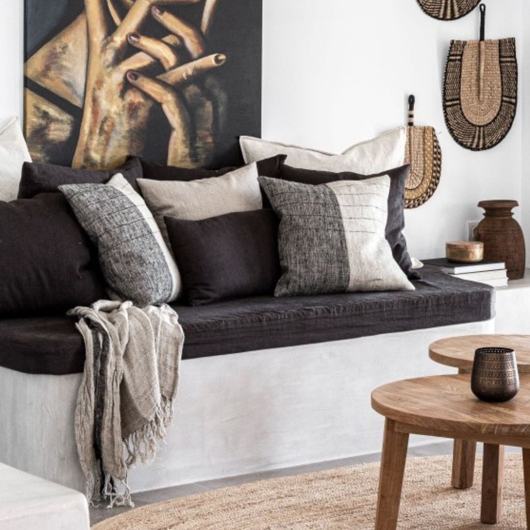 Zoco Home Pillows / Textiles Linen Cushion Cover | Black 40x60cm
