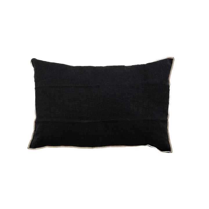 Zoco Home Cushion Linen Cushion Cover Nai Edge | Black 40x60cm