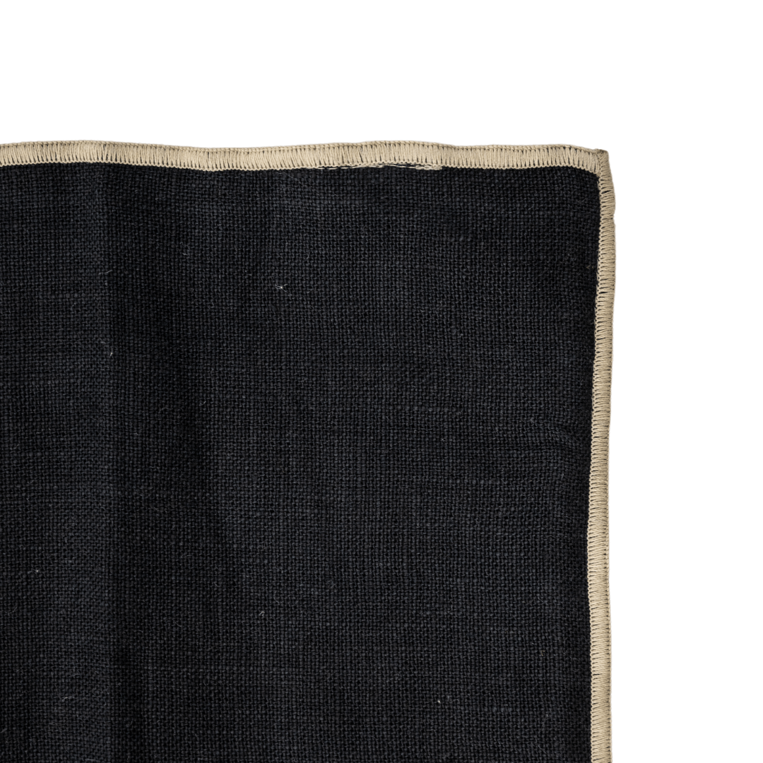 Zoco Home Cushion Linen Cushion Cover Nai Edge |  Black 45x45cm