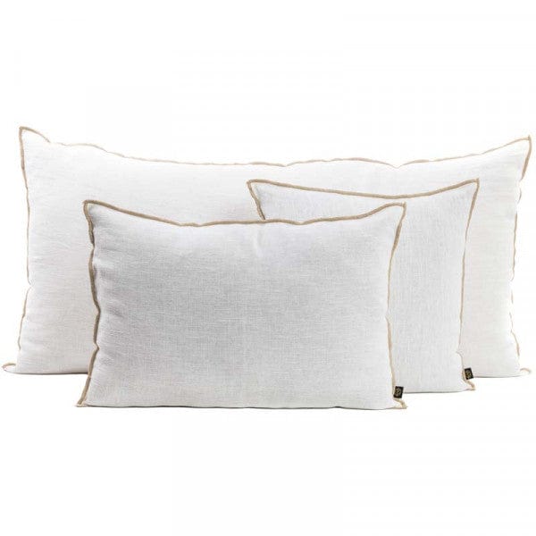 Zoco Home Cushion Linen Cushion Cover Nai Edge |  White 40x60cm