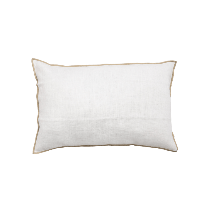 Zoco Home Cushion Linen Cushion Cover Nai Edge |  White 40x60cm