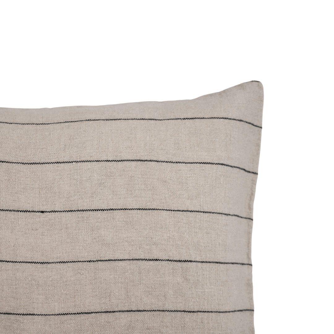 Zoco Home Cushion Linen Cushion Cover | Stonewashed Natural/Black NB | 45x45cm