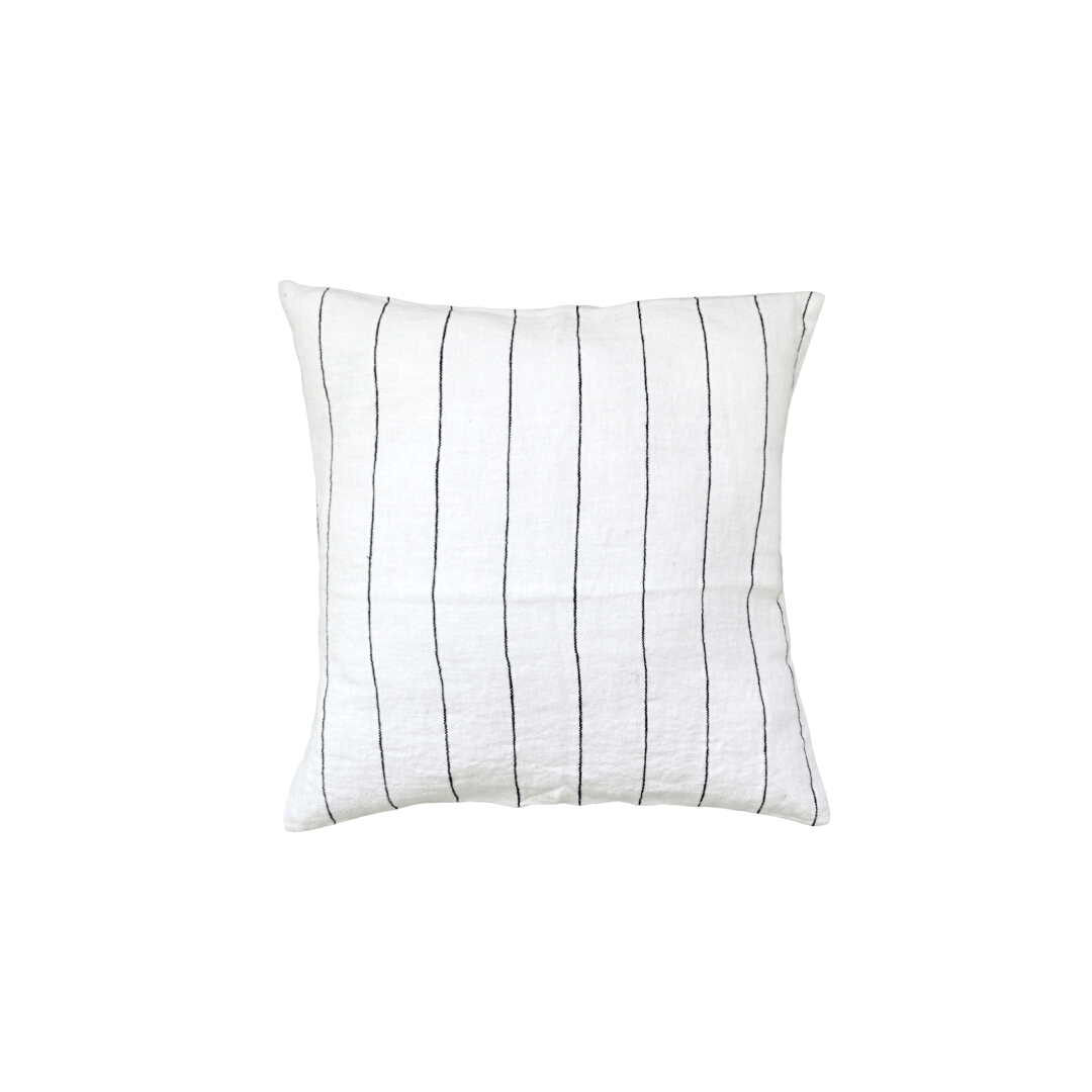 Zoco Home Cushion Linen Cushion Cover | Stonewashed White/Black  45x45cm