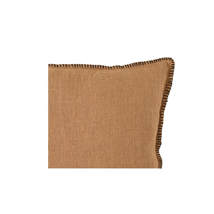 Zoco Home Pillows / Textiles Linen Pillow | Embroided Edge Tobacco | 45x45cm
