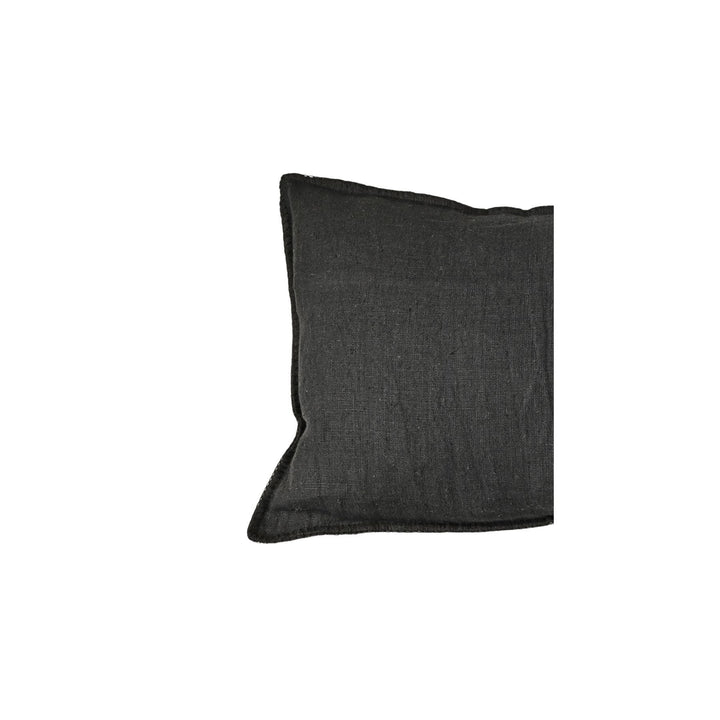Zoco Home Pillows / Textiles Linen Pillow | Embroidered Edge Black | 40x60cm