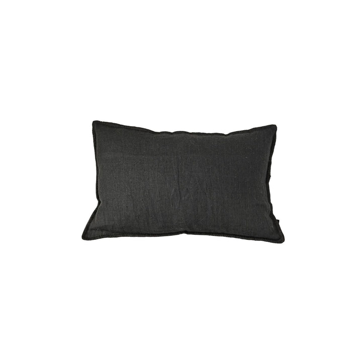 Zoco Home Pillows / Textiles Linen Pillow | Embroidered Edge Black | 40x60cm