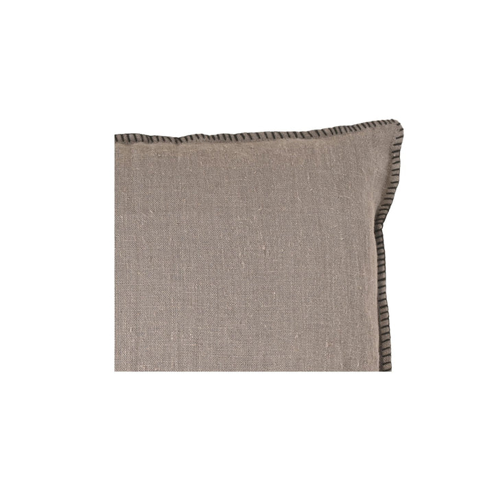 Zoco Home Pillows / Textiles Linen Pillow | Embroidered Edge Granit | 40x60cm