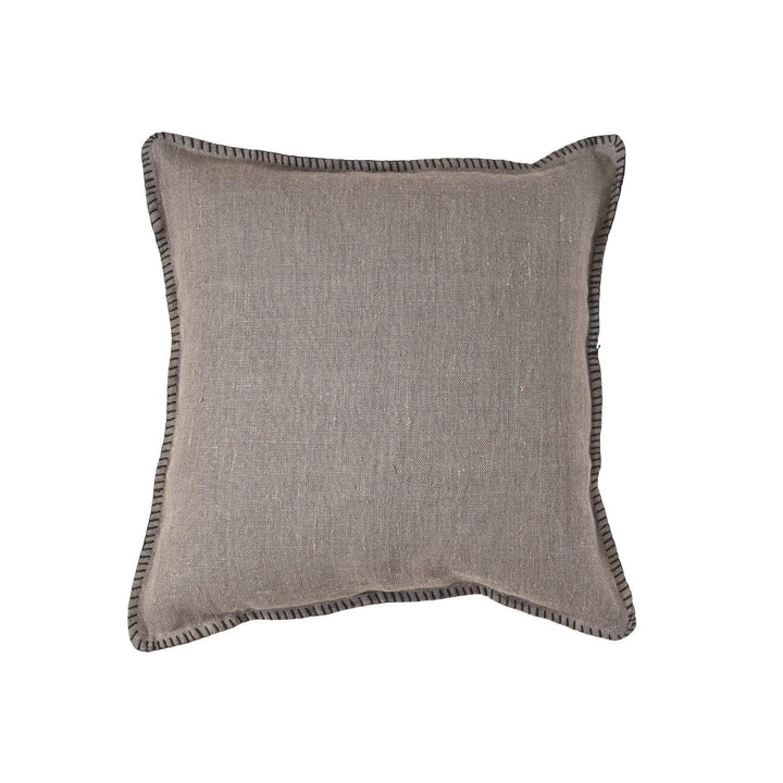 Zoco Home Pillows / Textiles Linen Pillow | Embroidered Edge Granit | 45x45cm