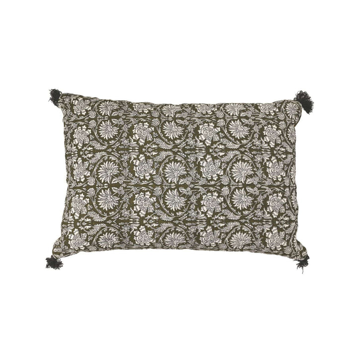 Zoco Home Textiles Linen Pillow | Khaki Flower | 40x60cm