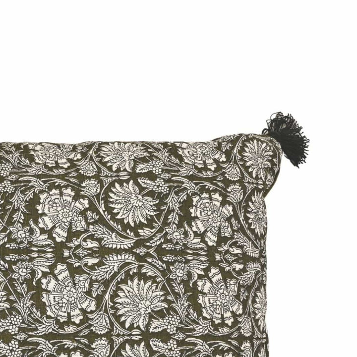 Zoco Home Textiles Linen Pillow | Khaki Flower | 40x60cm