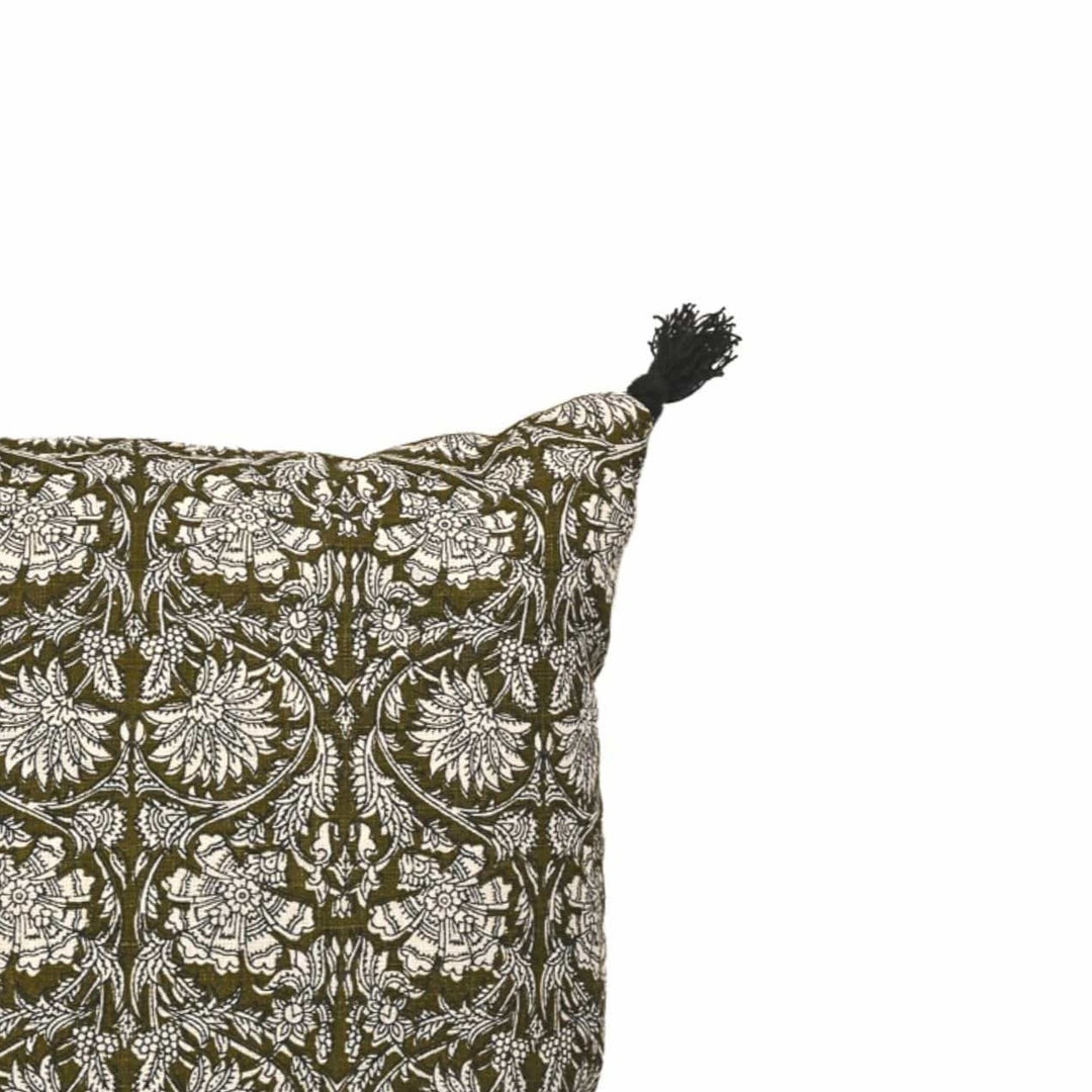 Zoco Home Linen Pillow | Khaki Flower | 45cm