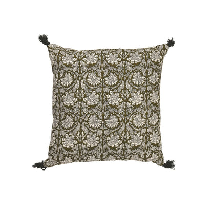Zoco Home Linen Pillow | Khaki Flower | 45cm