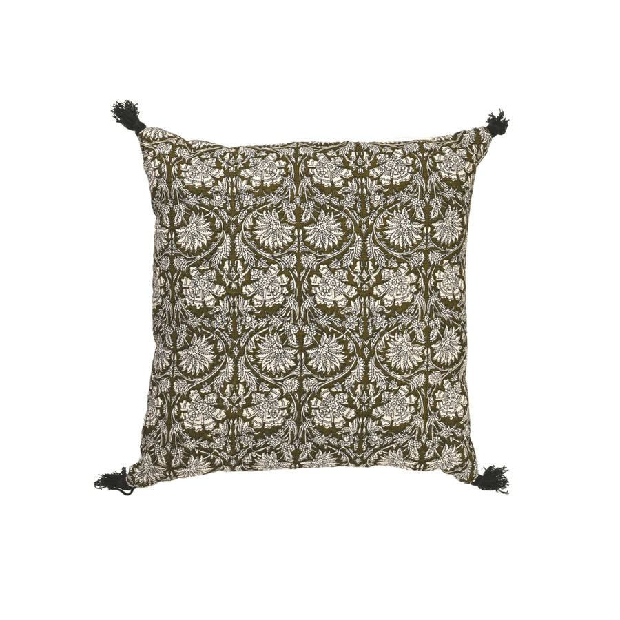 Zoco Home Linen Pillow | Khaki Flower | 45cm