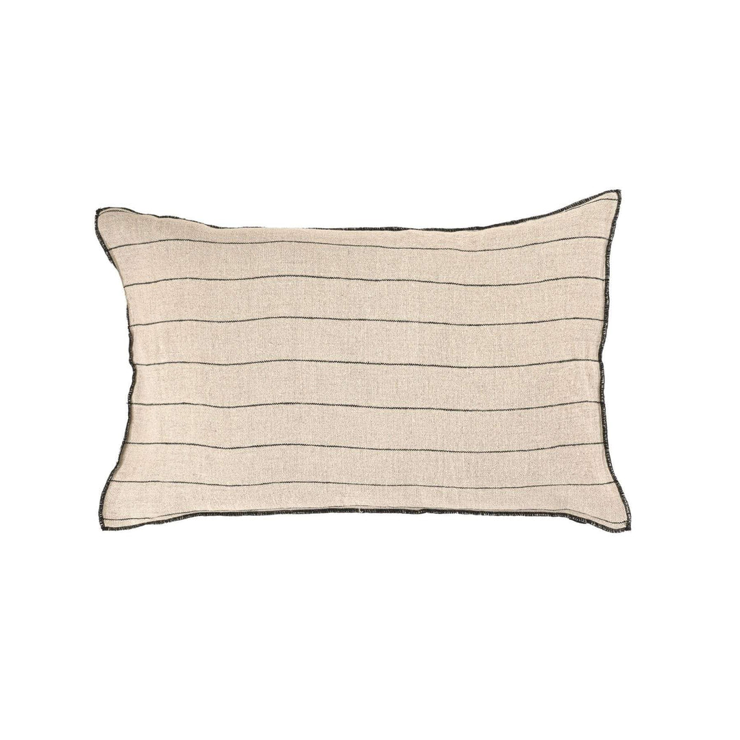 Zoco Home Cushion Linen Pillow | Stonewashed Natural/Black 40x60cm