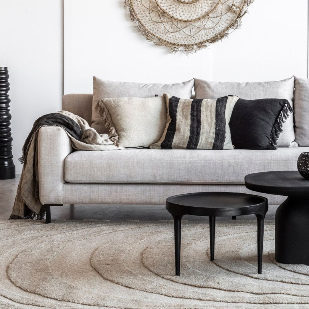 Zoco Home Mali Stripe Cushion Cover | Black/Natural 50x50cm